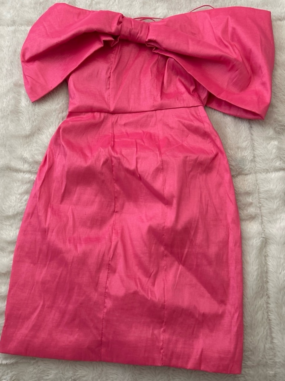 Windsor Strapless Hot Pink Bow Sheath Dress